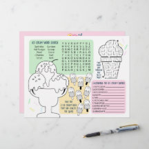 Tischsets für die Aktivität von Eiscreme-Party für