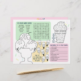 Tischsets für die Aktivität von Eiscreme-Party für