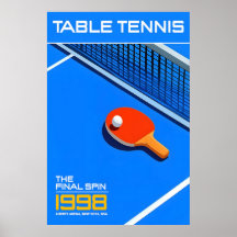 Tischtennis 1998 Finalplakat Retro-Sportkunst