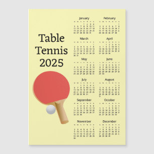 Tischtennis 2025 Kalender Magnetkarte