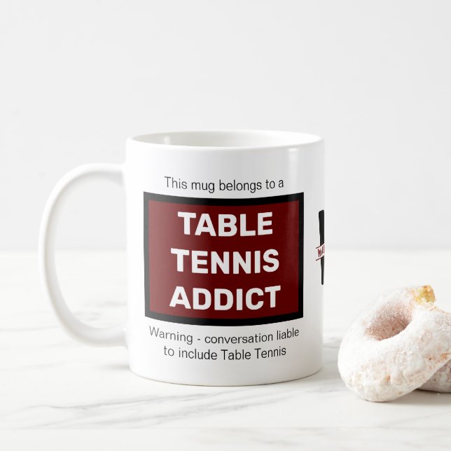 Tischtennis-Addict Fügen Sie Ihr Name Monogramm zu Kaffeetasse (Mit Donut)