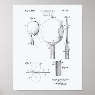 Tischtennis Bat 1935 Weißbuch zum Thema Patentkuns Poster
