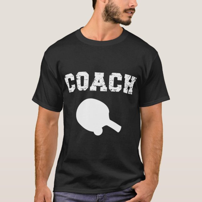Tischtennis Coach Design. Tischtennislehrer T-Shirt (Vorderseite)