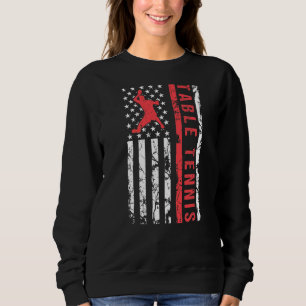 Tischtennis Cool American Flag Player Sweatshirt