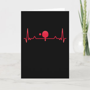 Tischtennis Heartbeat Ping-Pong Funny-Geschenk Karte