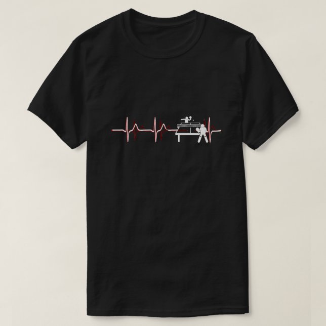 Tischtennis in meinem Herzschlag T-Shirt (Design vorne)