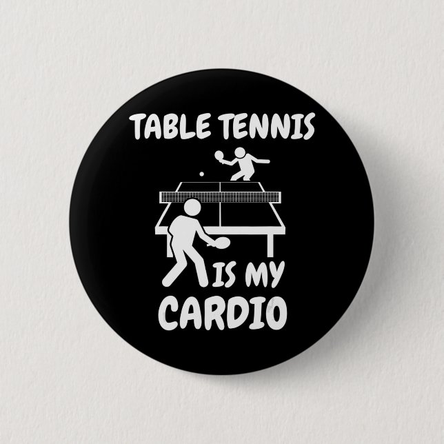 Tischtennis ist mein Cardio Retro Tischtennis Button (Vorderseite)