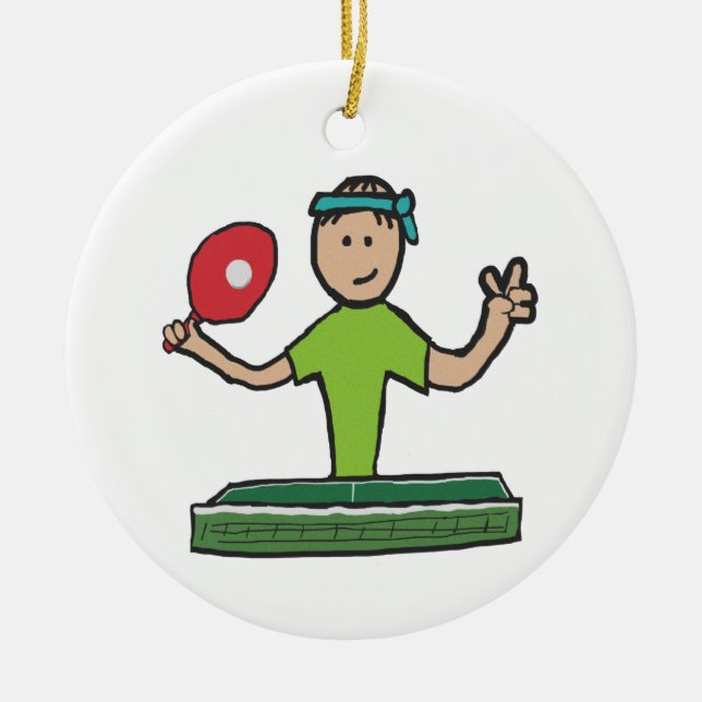Tischtennis Keramik Ornament (Vorne)