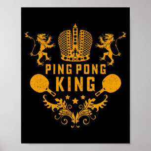 Tischtennis King Ping Pong Geschenk und Tischtenni Poster