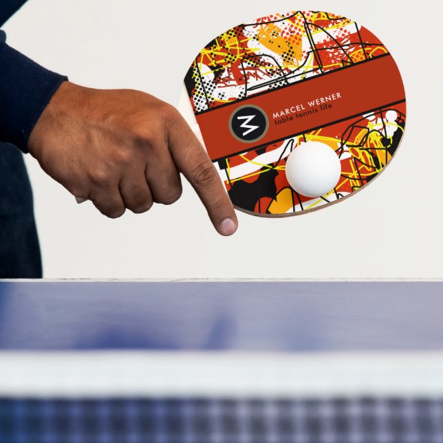 Tischtennis Leben coole abstrakte Kunst mit Monogr Schläger (InSitu)