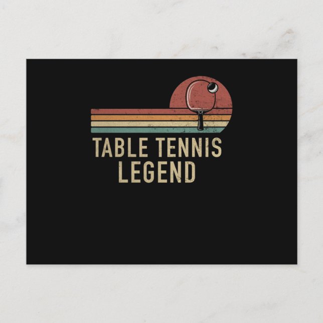 Tischtennis Legend Vintag Ping Pong Player Postkarte (Vorderseite)