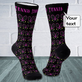 Tischtennis-Muster, rosa, schwarz, sportiv Socken