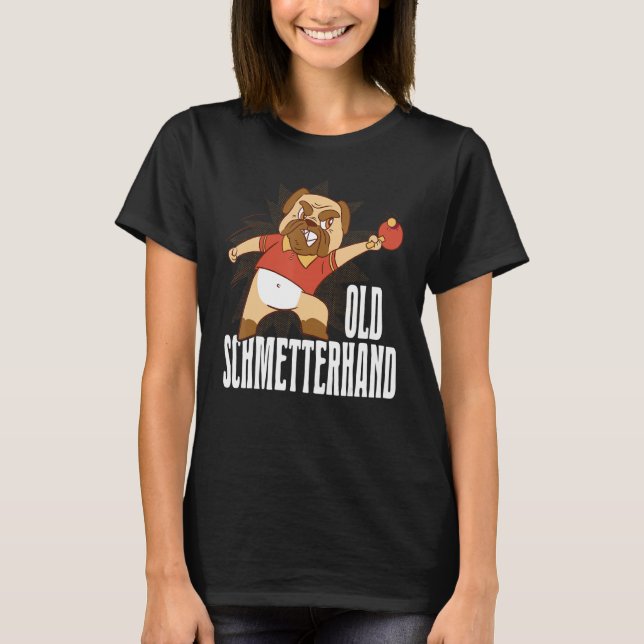 Tischtennis Old Schmetterhand Pingpong Outfit Dog T-Shirt (Vorderseite)