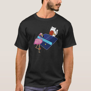 Tischtennis-Outfit Damen Katze Flamingo Tischtenni T-Shirt