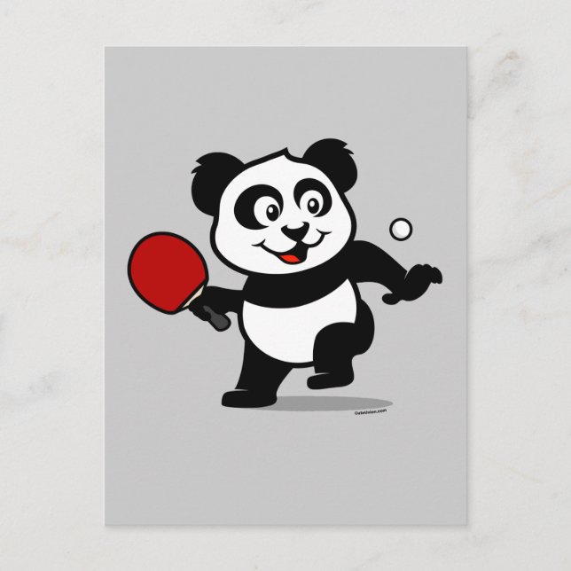 Tischtennis Panda Postkarte (Vorderseite)