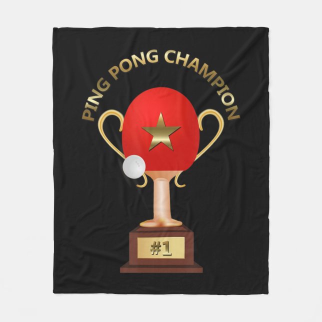 Tischtennis Ping Pong Champion Trophy Fleecedecke (Vorderseite)