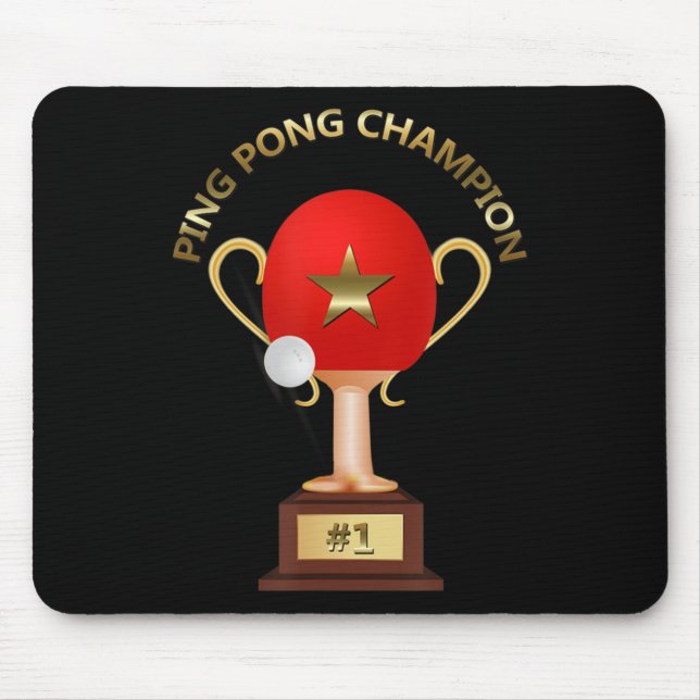 Tischtennis Ping Pong Champion Trophy Mousepad (Vorne)