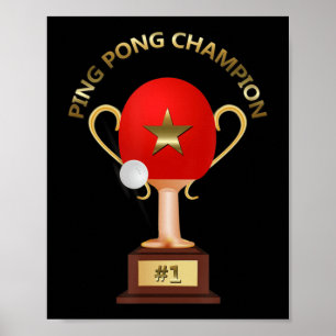 Tischtennis Ping Pong Champion Trophy Poster
