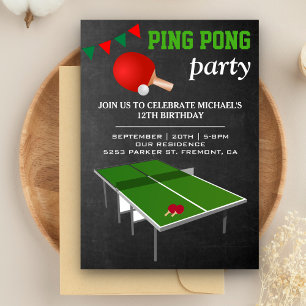 Tischtennis Ping Pong Geburtstagsparty Einladung