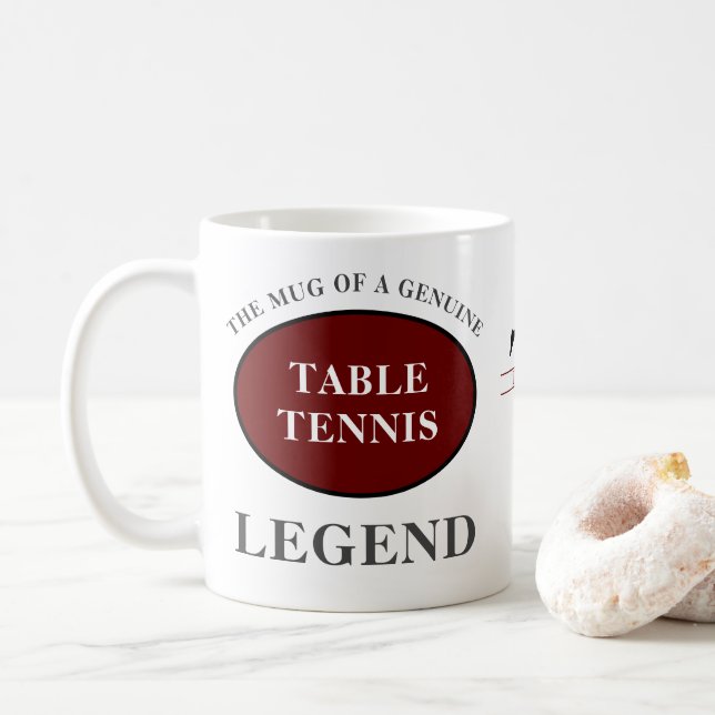 Tischtennis Ping Pong Legende Monogramm und Name h Kaffeetasse (Mit Donut)