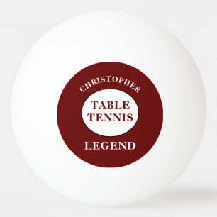Tischtennis Ping Pong Legende Name Red Face hinzuf Tischtennisball