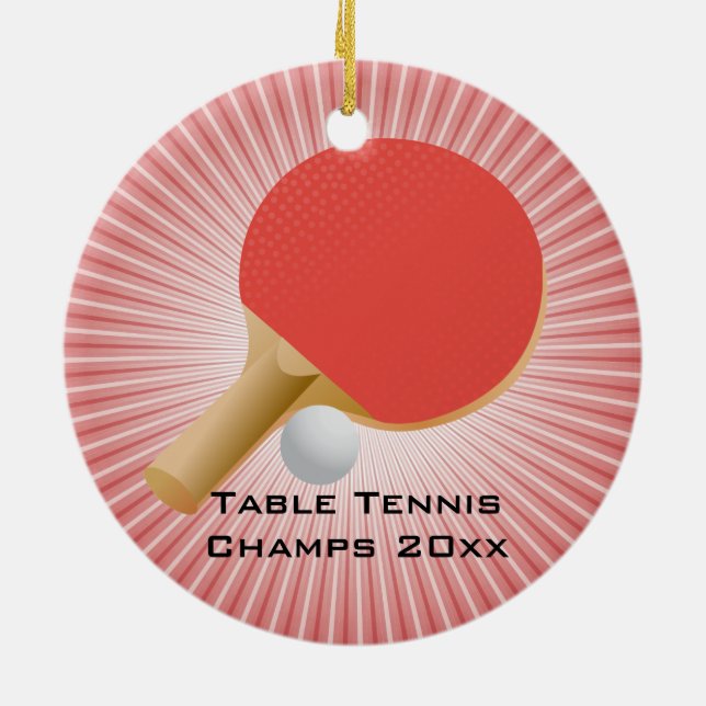 Tischtennis Ping Pong Ornament (Hinten)