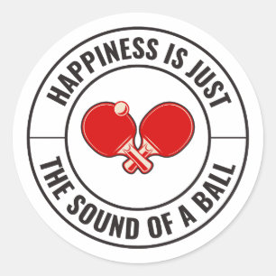 Tischtennis Ping Pong Paddle Players Runder Aufkleber