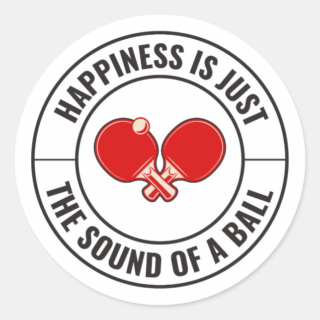 Tischtennis Ping Pong Paddle Players Runder Aufkleber (Vorderseite)