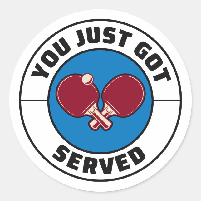 Tischtennis Ping Pong Paddle Players Runder Aufkleber (Vorderseite)