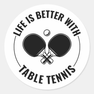 Tischtennis Ping Pong Paddle Players Runder Aufkleber