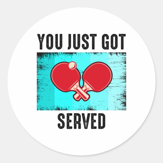 Tischtennis Ping Pong Paddle Players Runder Aufkleber (Vorderseite)