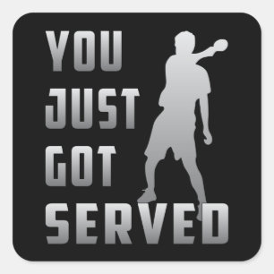 Tischtennis Ping Pong Paddle Spieler Funny Gift Quadratischer Aufkleber