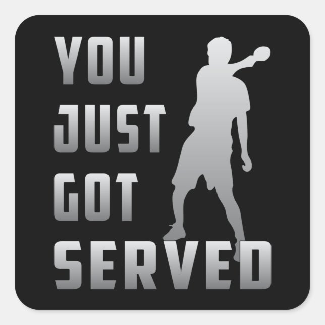 Tischtennis Ping Pong Paddle Spieler Funny Gift Quadratischer Aufkleber (Vorderseite)