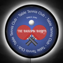 Tischtennis Ping Pong Paddles & Ball LED-Schild