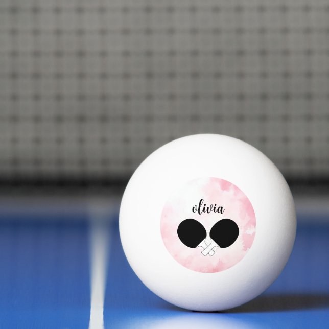 Tischtennis Ping Pong Thema Mit Monogramm Name Tischtennisball (Netto)