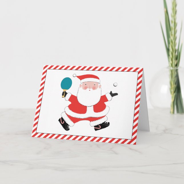 Tischtennis Ping-Pong Weihnachtskarten Feiertagskarte (Vorderseite)