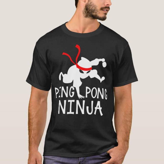 Tischtennis Pong Ninja Funny Table Sports Gi T-Shirt (Vorderseite)