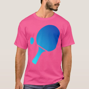 Tischtennis Racket Tischtennis Paddle Blauer Tisch T-Shirt