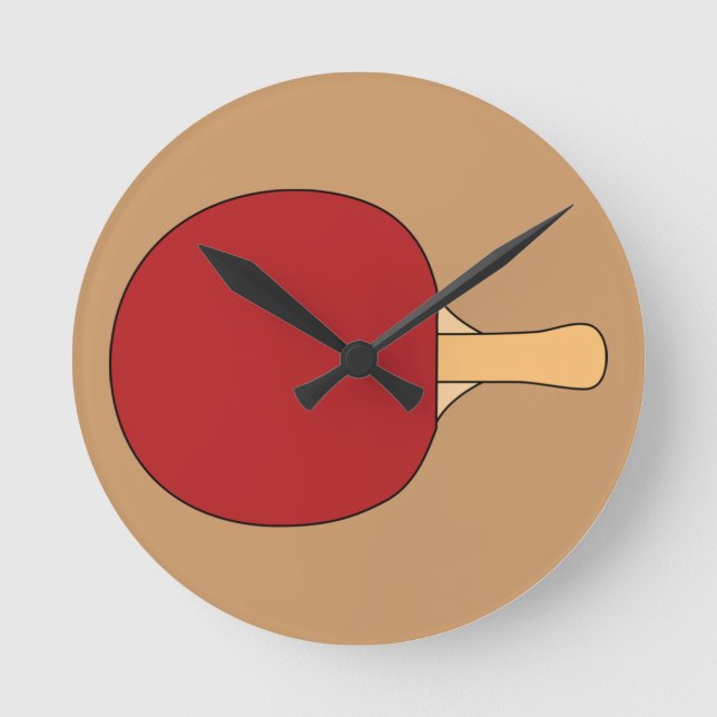 Tischtennis-Schläger-Uhr Runde Wanduhr (Vorderseite)