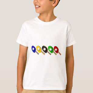 Tischtennis-Schläger und Klingeln Pong Ball-Sport T-Shirt