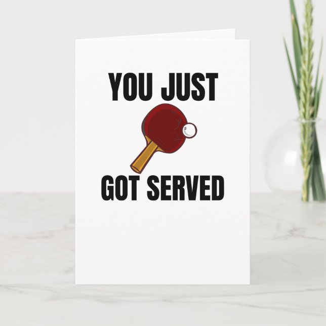 Tischtennis-Spieler gibt Ping-Pong-Trainersattel Karte (Vorderseite)