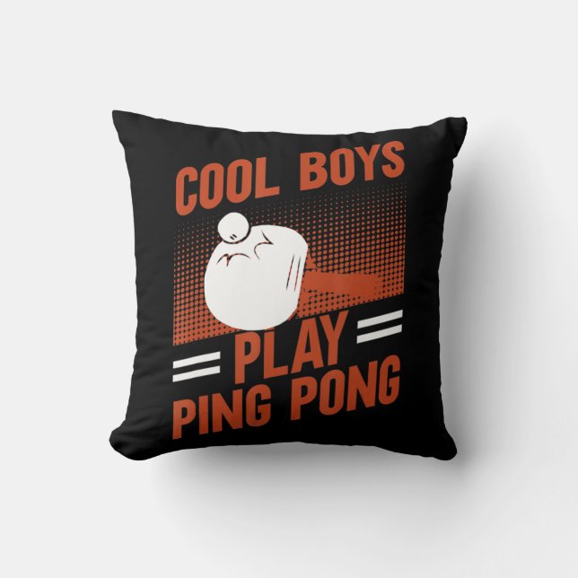 Tischtennis Sport Cool Boys Ping Pong Kissen (Vorderseite)