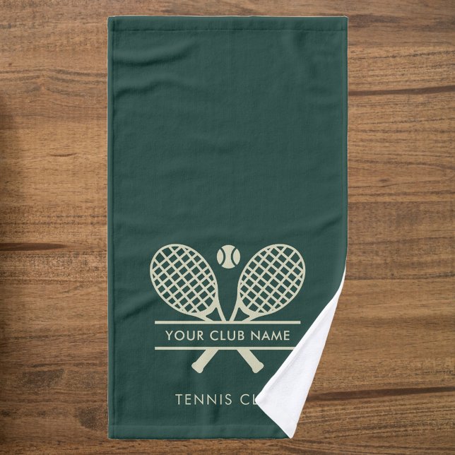 Tischtennis Team Farbe Grün hinzufügen Handtuch (Lawn Tennis Club Team Logo Hand Towel)