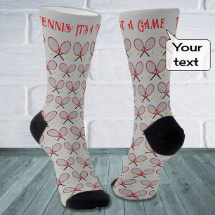 Tischtennis-Textzyklus rot Socken