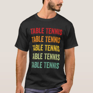 Tischtennis Tischtennis-Hobbyist Regenbogen-Design T-Shirt