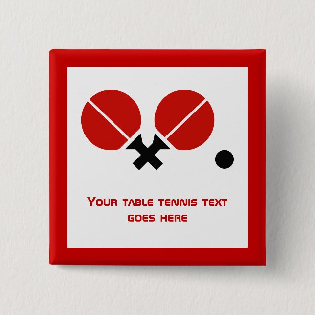 Tischtennis Tischtennis Tischtennisschläger und Ku Button (Vorderseite)