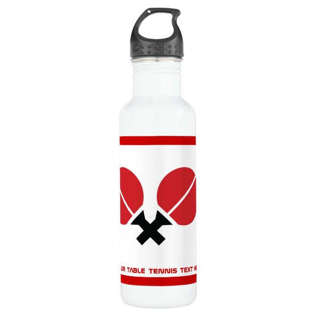 Tischtennis Tischtennis Tischtennisschläger und Ku Edelstahlflasche (Vorderseite)