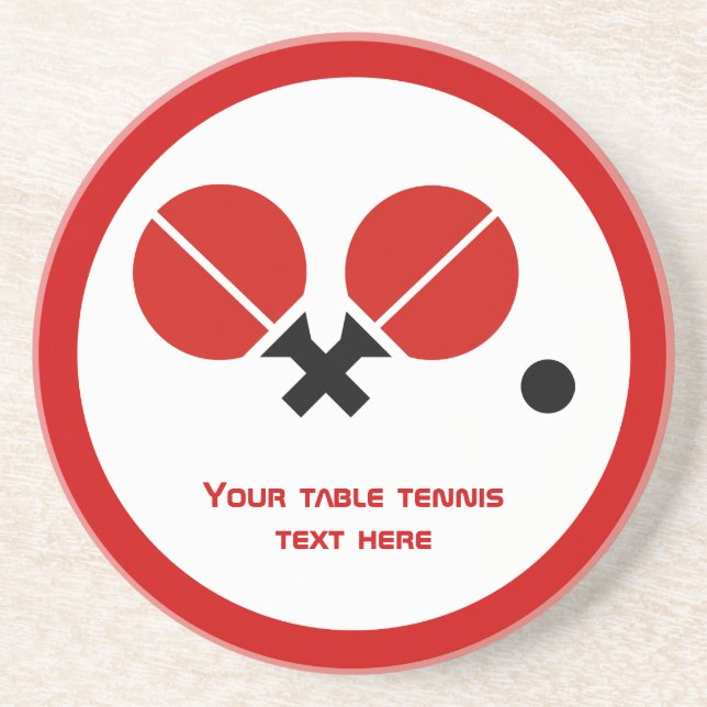 Tischtennis Tischtennis Tischtennisschläger und Ku Getränkeuntersetzer (Vorne)