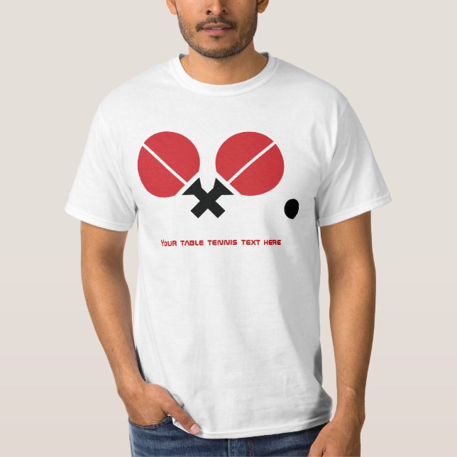 Tischtennis Tischtennis Tischtennisschläger und Ku T-Shirt (Vorderseite)