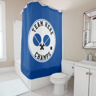 Tischtennis, Tischtennischamps, schwarz-blau Duschvorhang